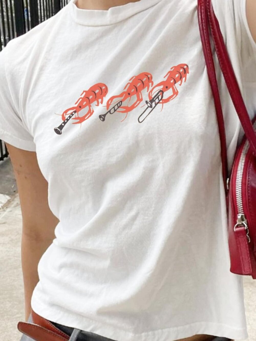 Vintage Crayfish Band Baby Tee | Retro Graphic Top | Y2K Indie Aesthetic Shirt